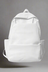 Aesthetic PU Leather Couple Backpack white 5003 Shoptery