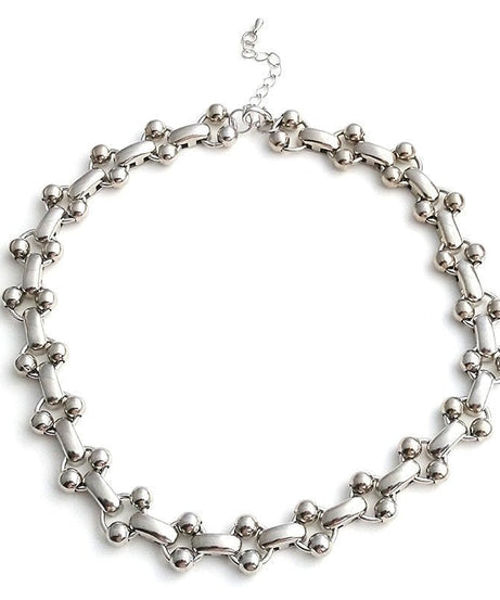 Punk Bone Chain Necklace -