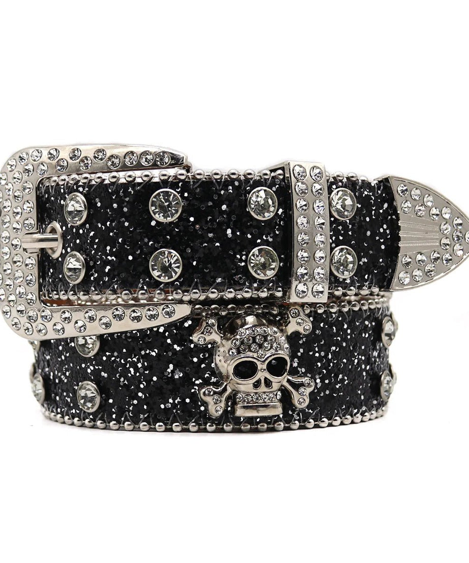 Punk Crystal Studded Western Cowboy Belt -