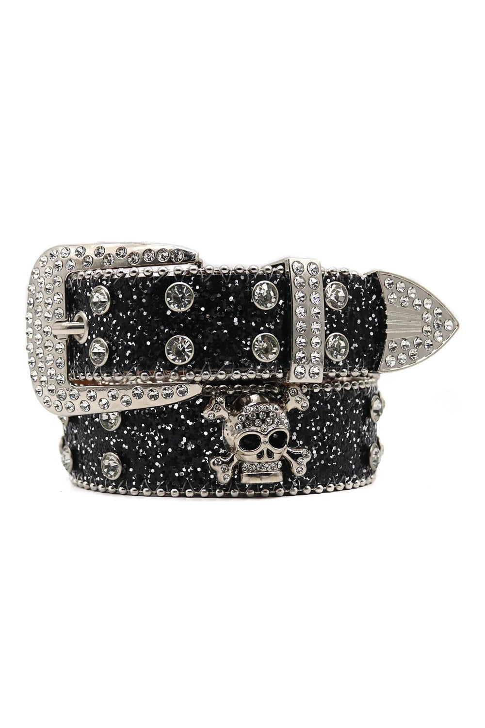 Punk Crystal Studded Western Cowboy Belt -