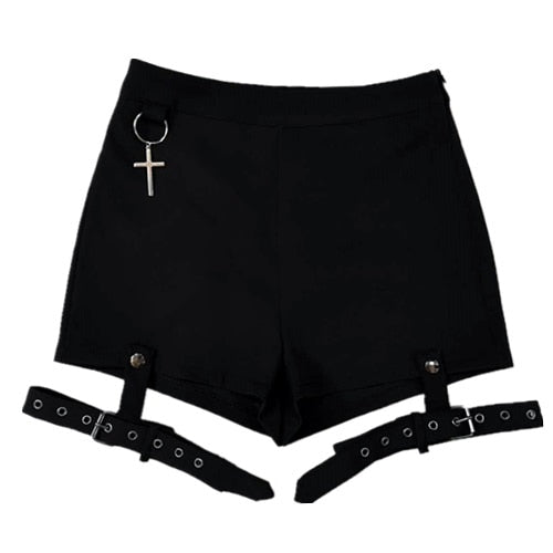 Punk & Egirl Cross Ring Shorts - Shorts