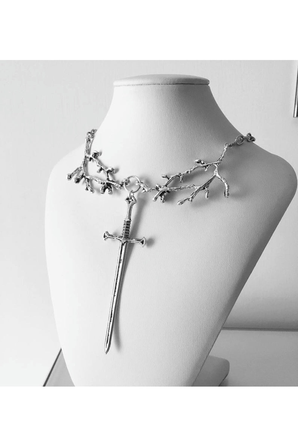 Alt Punk Fashion Viking Sword Necklace Silver Plated 42.5cm Shoptery