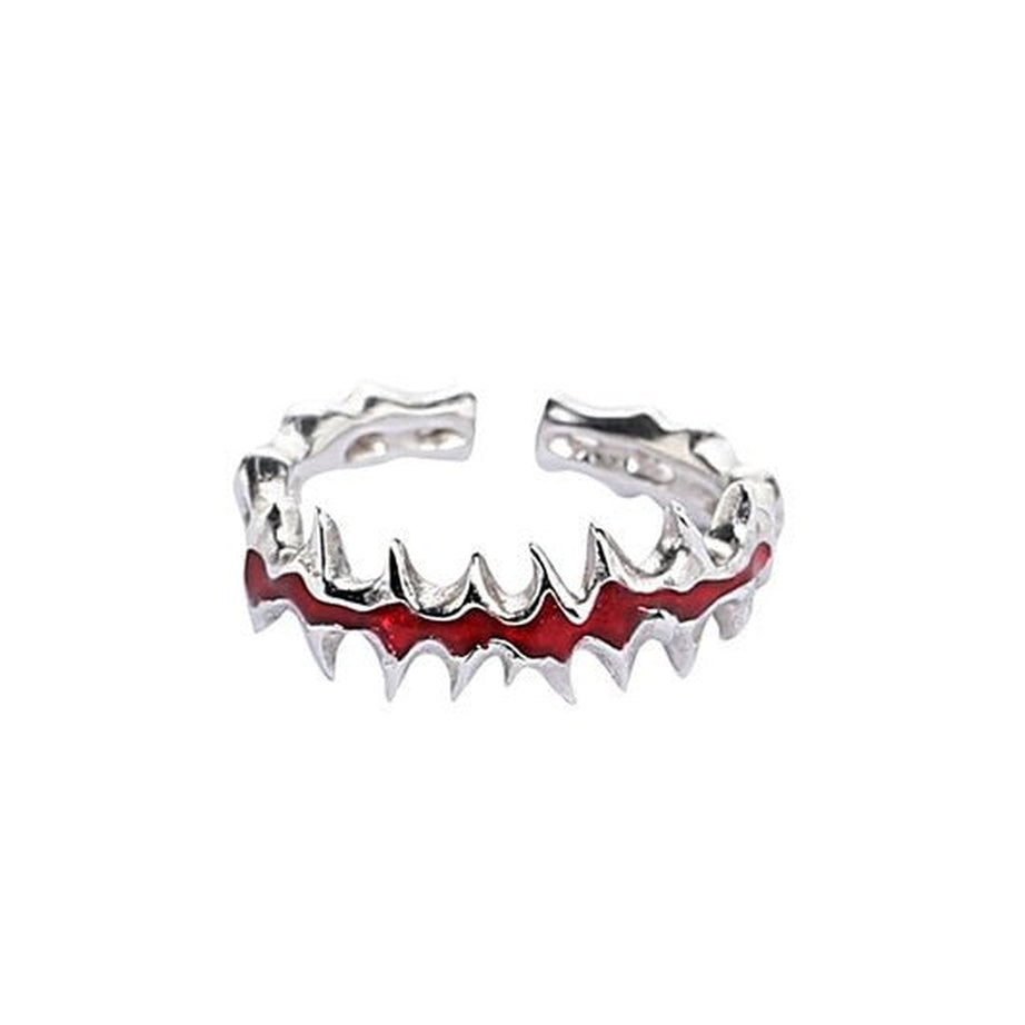 Edgy Punk Geometric Red Ring Resizable R2396 Shoptery