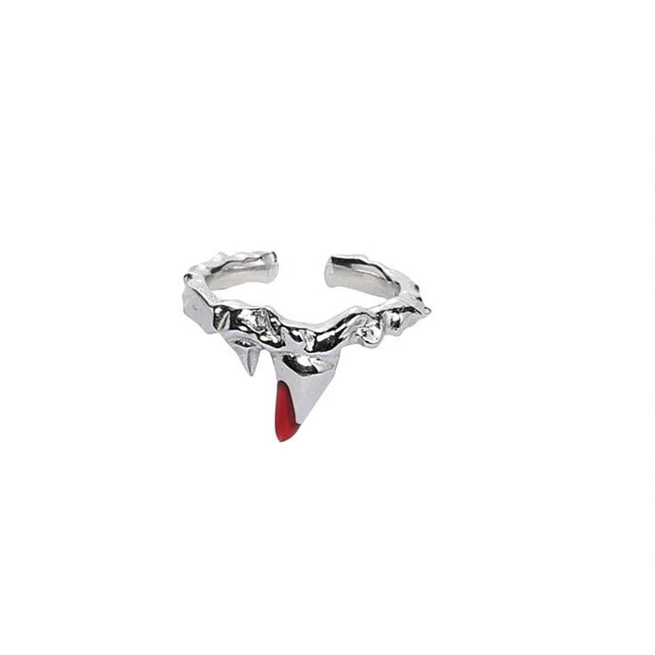 Edgy Punk Geometric Red Ring Resizable R2395 Shoptery