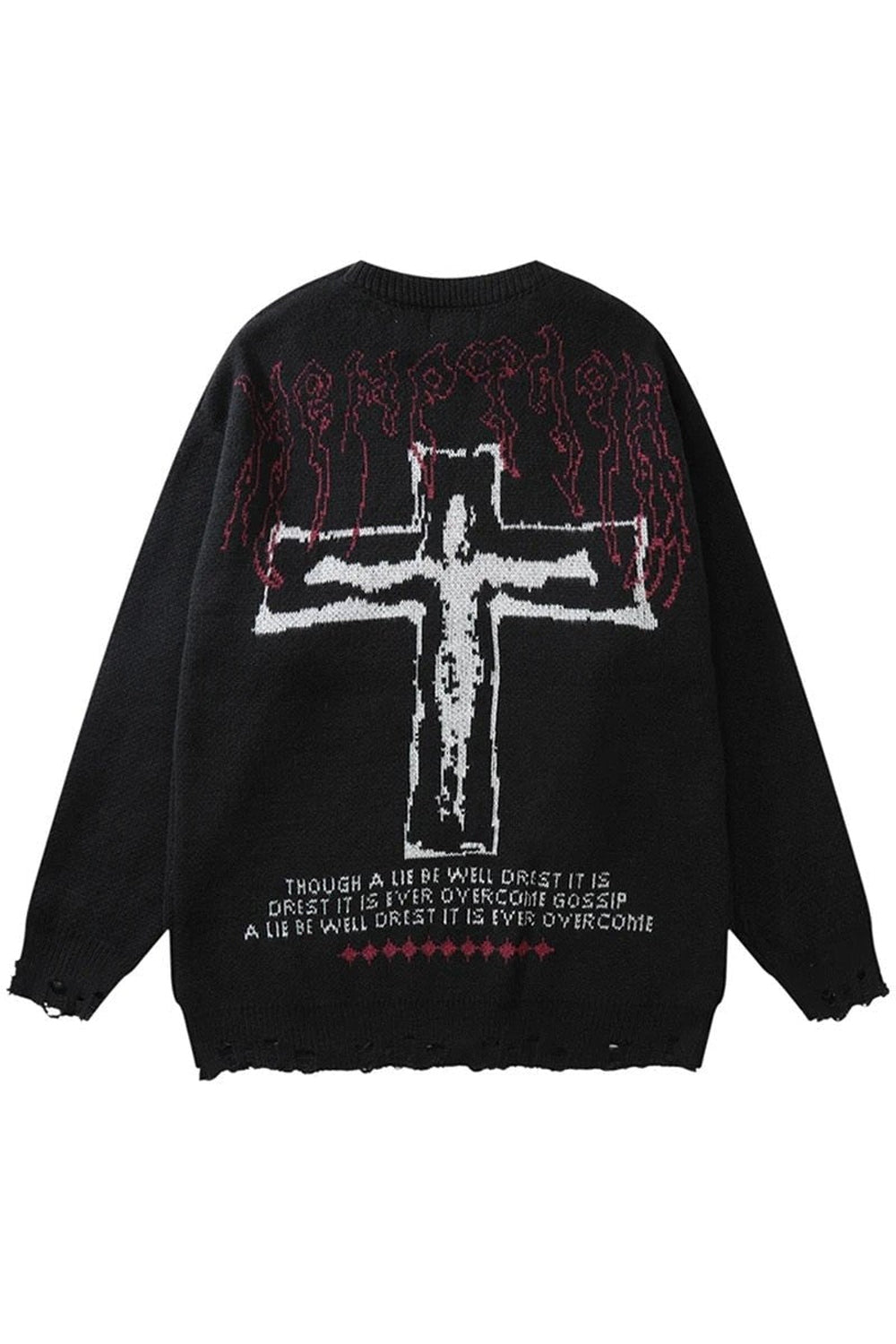 Punk Gothic Knit Pullover - Sweatshirts