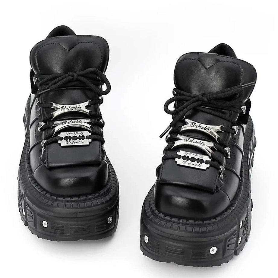 Alt Punk Lace-up Ankle Sneakers Shoptery