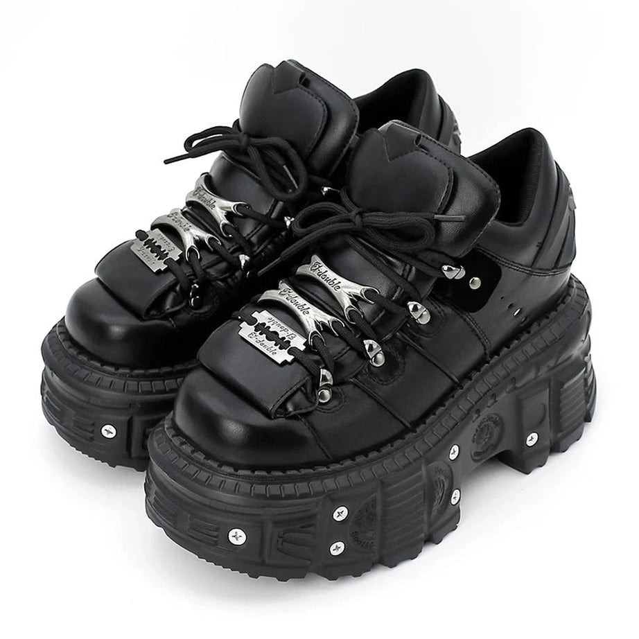 Alt Punk Lace-up Ankle Sneakers Shoptery
