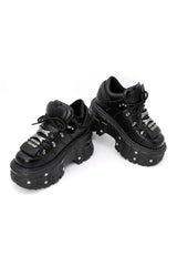 Alt Punk Lace-up Ankle Sneakers Black Shoptery