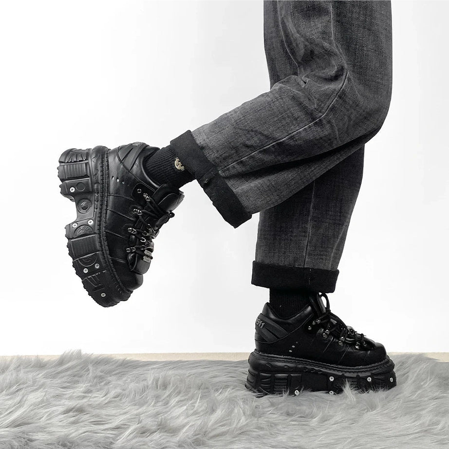 Alt Punk Lace-up Ankle Sneakers Shoptery