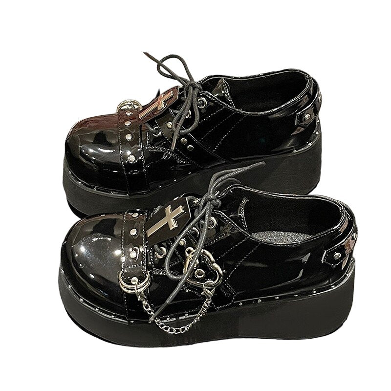 Punk Mary Jane Platform Boots - Boots