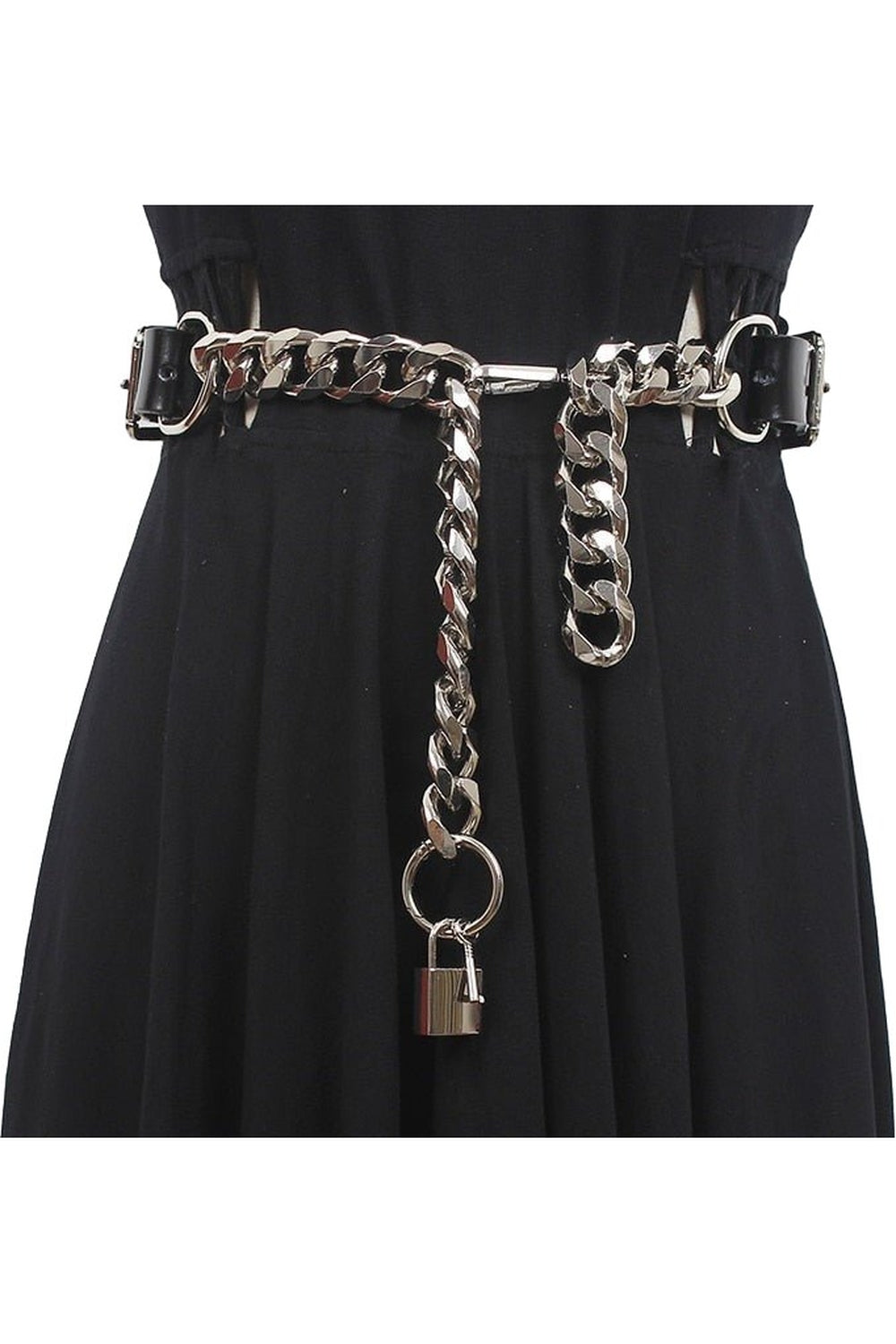 Punk Pu Leather Metal Chain Belt - Belts