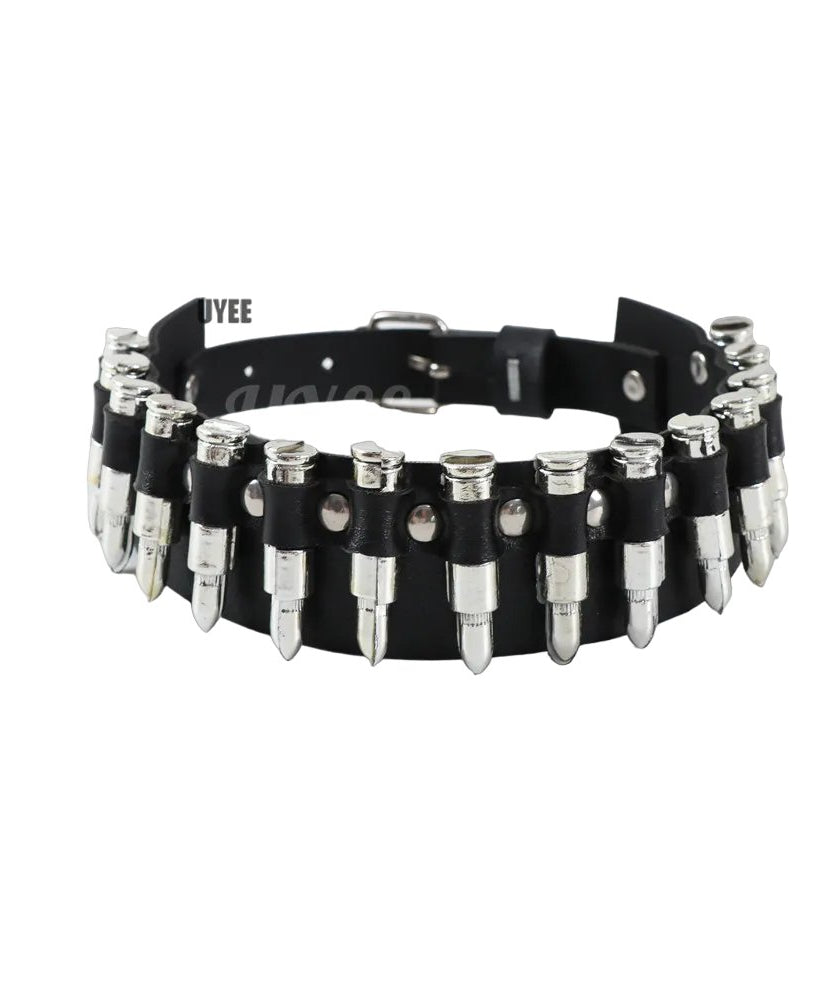 Punk Rivet Leather Choker -