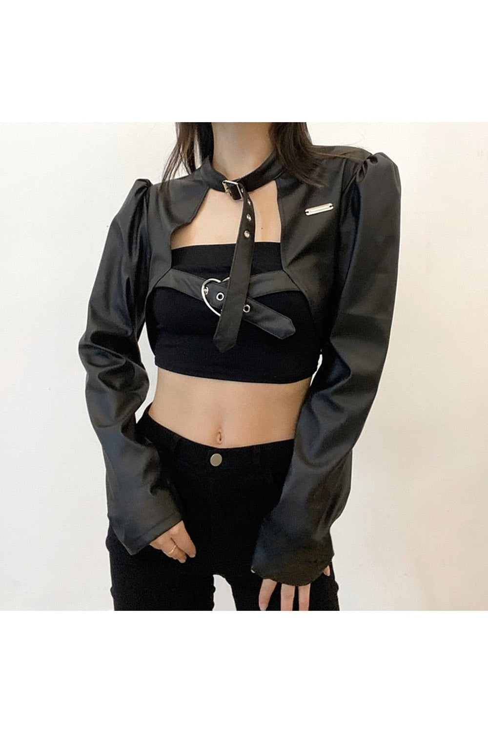 Punk Style Crop Jacket - Coats & Jackets