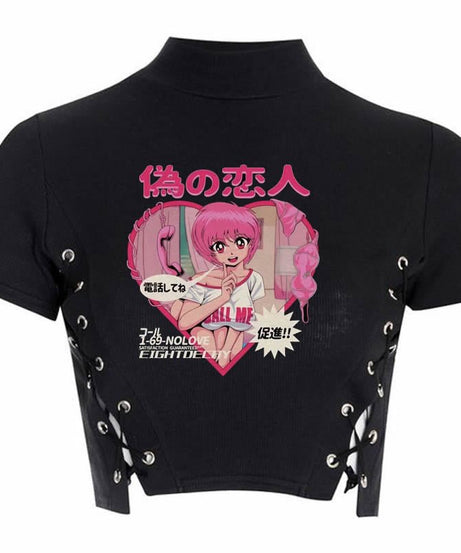 Punk Y2k Pastel Goth Crop Tops - Crop Tops