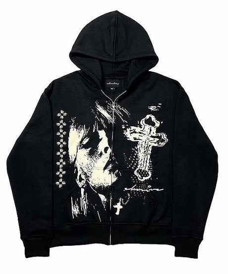 Punk Zipper Couple Sweatshirt - Sweatshirts