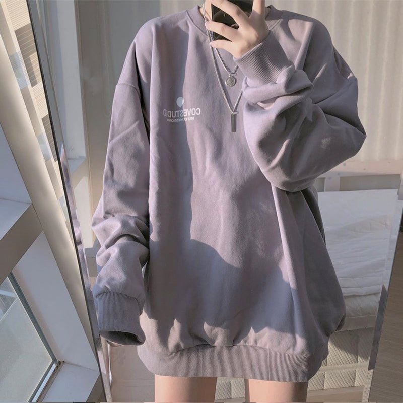 Buy Purple Pastel Aesthetic Loose Sweatshirt - Shoptery