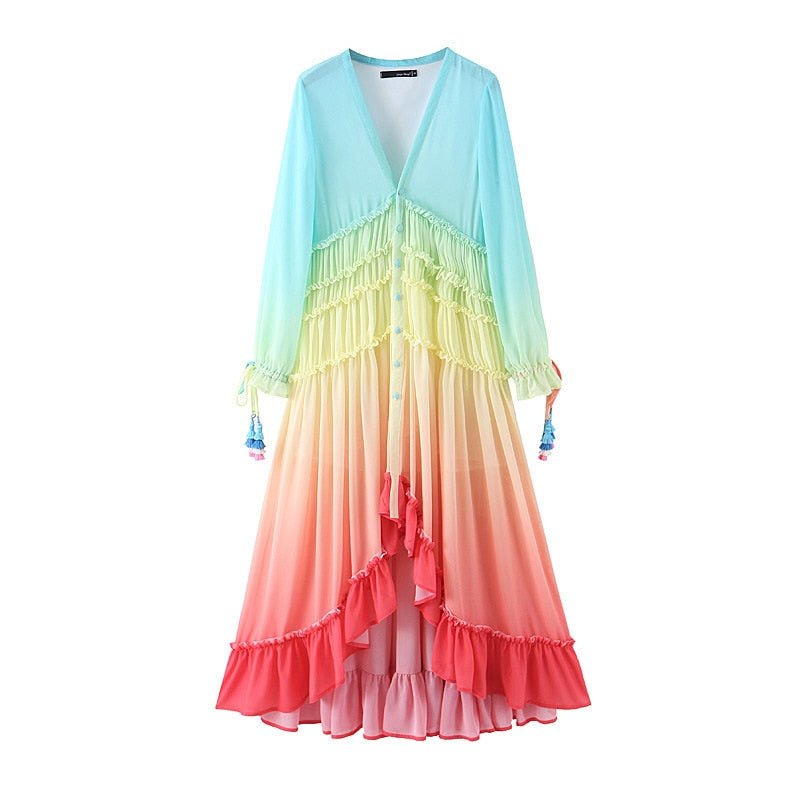 Rainbow high low dress - Dresses