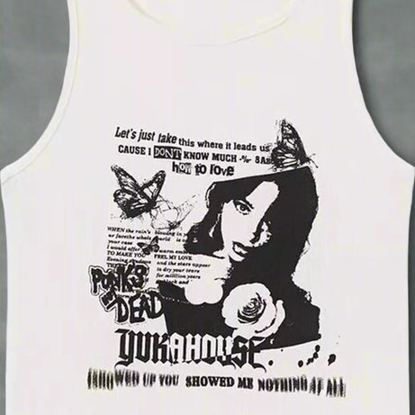 Alt Rebel Echoes Tank Top WHITE Shoptery