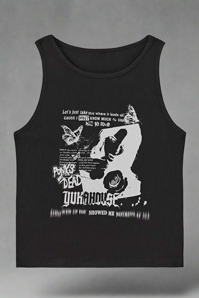 Alt Rebel Echoes Tank Top black Shoptery