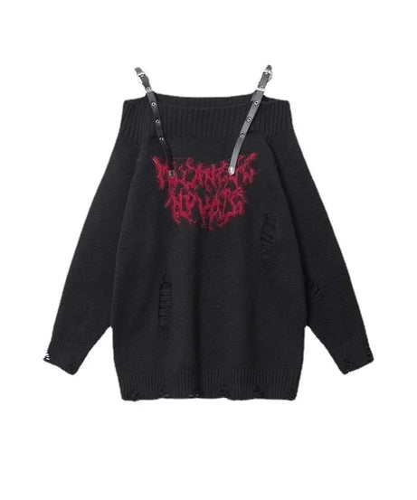 Rebel's Script Oversized Sweater -