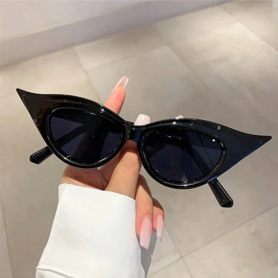 Retro Cat Eye Trendy Sunglasses black-black CN as picture shows Shoptery