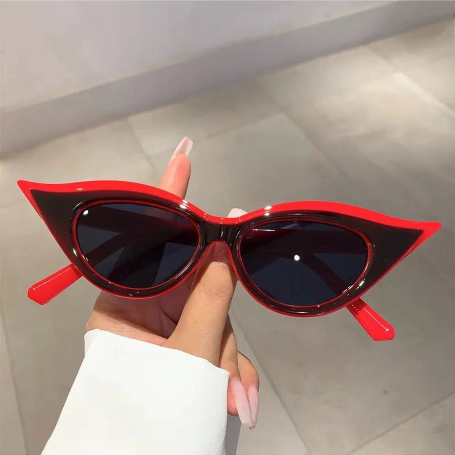 Retro Cat Eye Trendy Sunglasses red-black CN as picture shows Shoptery