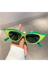 Retro Cat Eye Trendy Sunglasses green-dark green CN as picture shows Shoptery