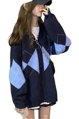 Fall Retro Collage Cardigan Shoptery