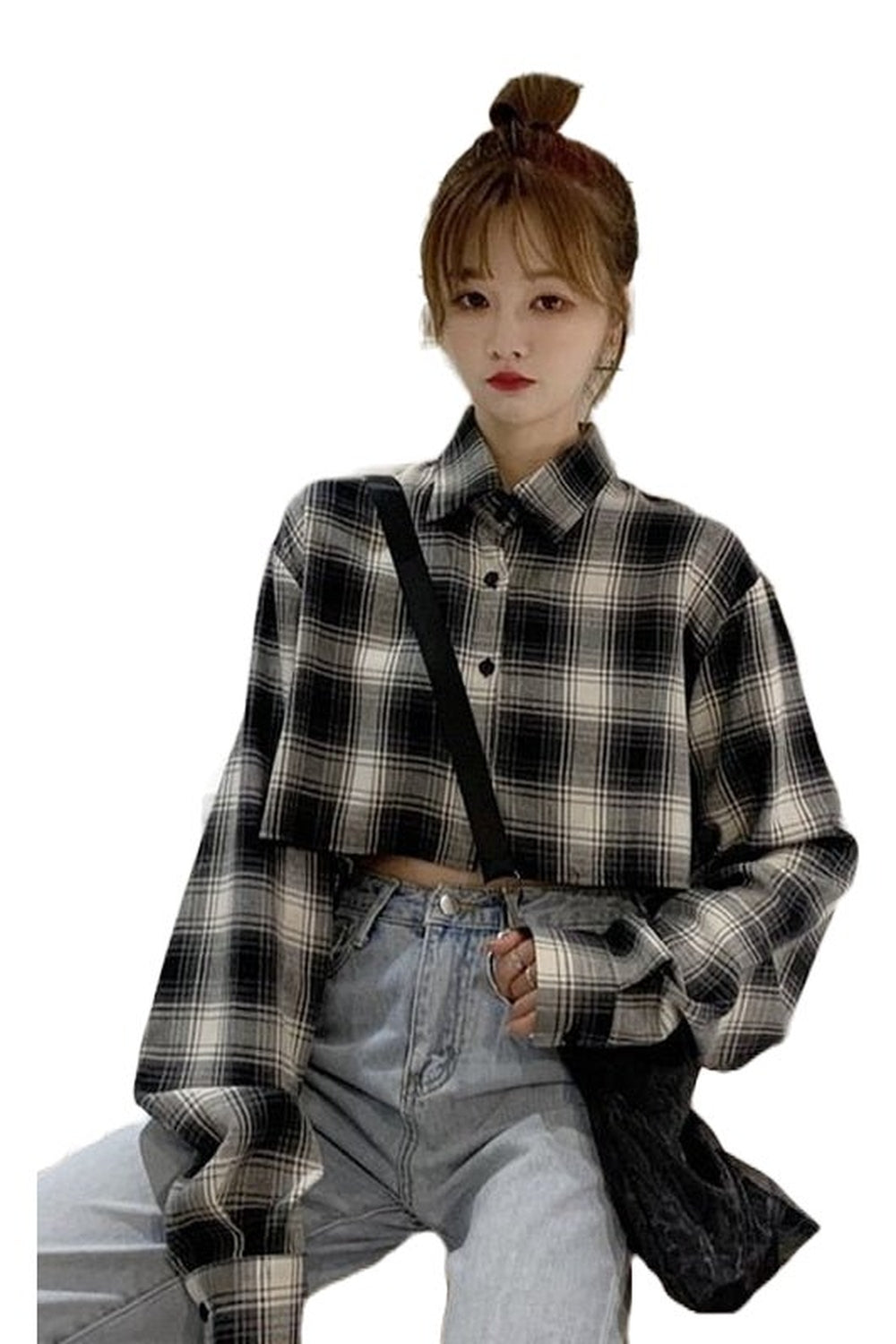 Retro Grunge Plaid Shirt - Shirts