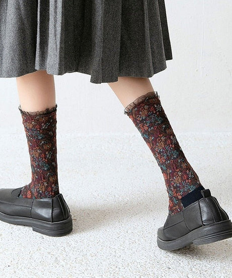 Retro Lacework Ruffle Socks - Socks