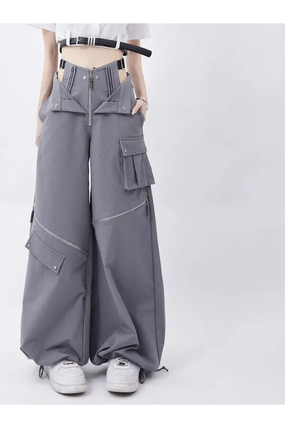 Y2k Multi-Pocket Cargo pants Irregular zipper Shoptery