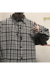 Retro Plaid Grunge Shirt khaki Shoptery