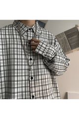 Retro Plaid Grunge Shirt white Shoptery