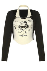 Alt Skinny Graphic Outfit Set Black Shoptery