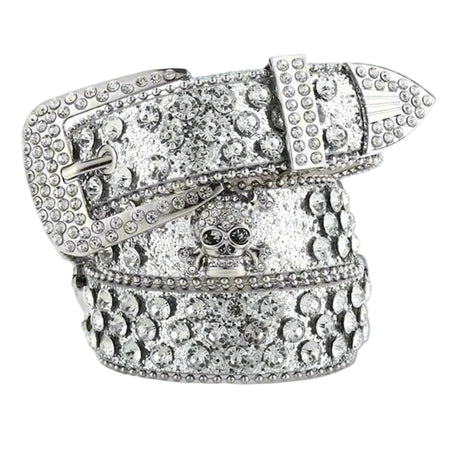 Alt Rhinestone Skull Rivet Belt Shoptery