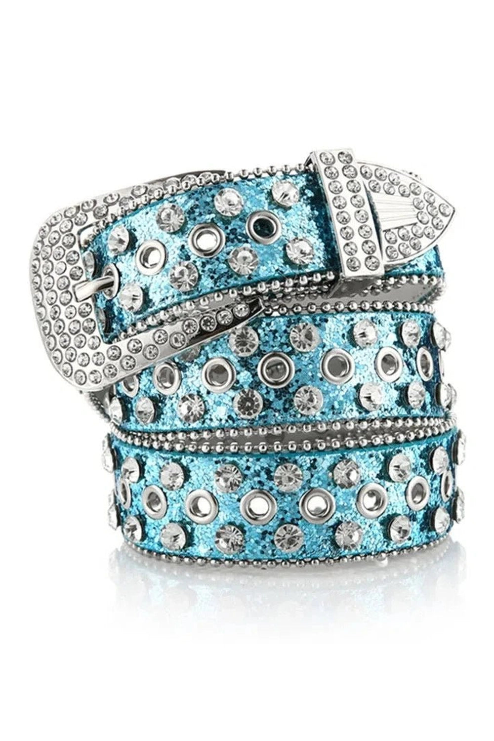 Aesthetic Rhinestone Studded Belt Blue 100CM Shoptery
