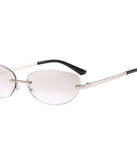 Rimless Oval Transparent Eyewear - Sunglasses