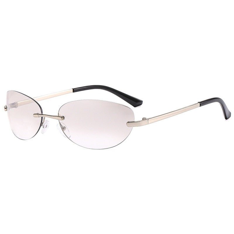 Rimless Oval Transparent Eyewear - Sunglasses