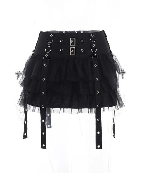 Ruffled Gothic Mini Skirt -