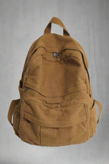 School Bag College Student Retro Backpack khaki L32cmW13cmH34cm Shoptery