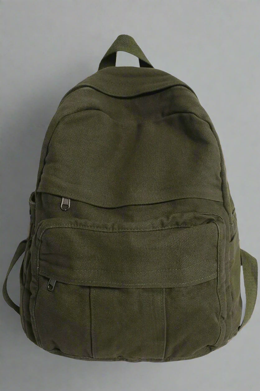 School Bag College Student Retro Backpack green L32cmW13cmH34cm Shoptery