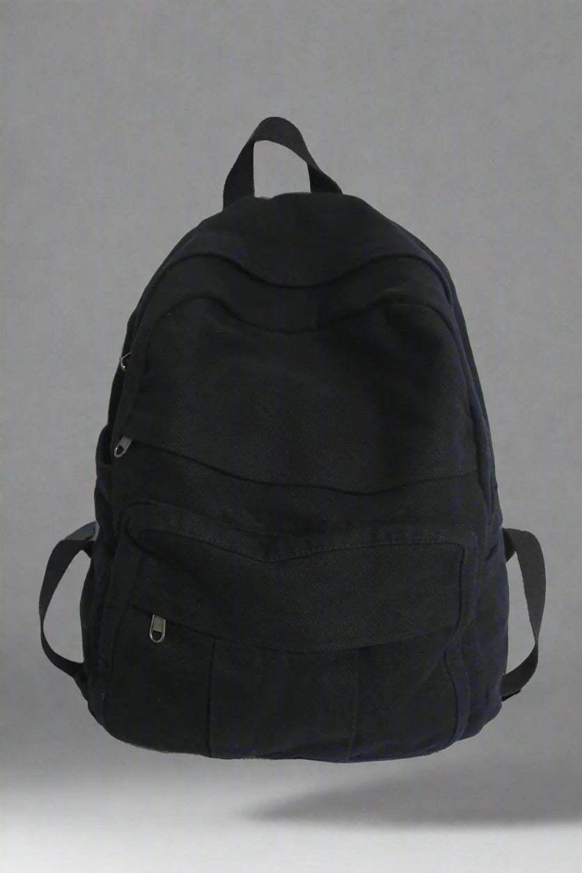School Bag College Student Retro Backpack black L32cmW13cmH34cm Shoptery