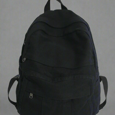 School Bag College Student Retro Backpack black L32cmW13cmH34cm Shoptery