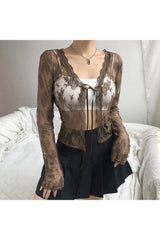 Coquette See-Through Lace Floral Cardigan Shoptery