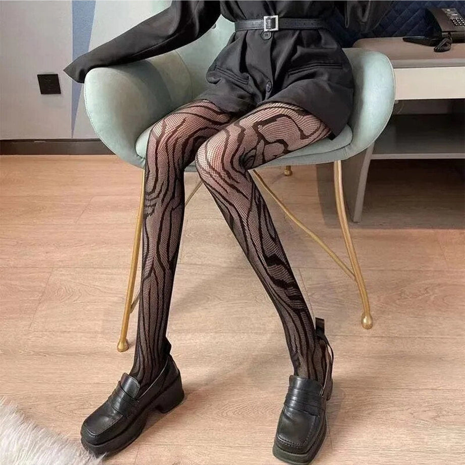 Coquette Patterned Fishnet Tights Shoptery