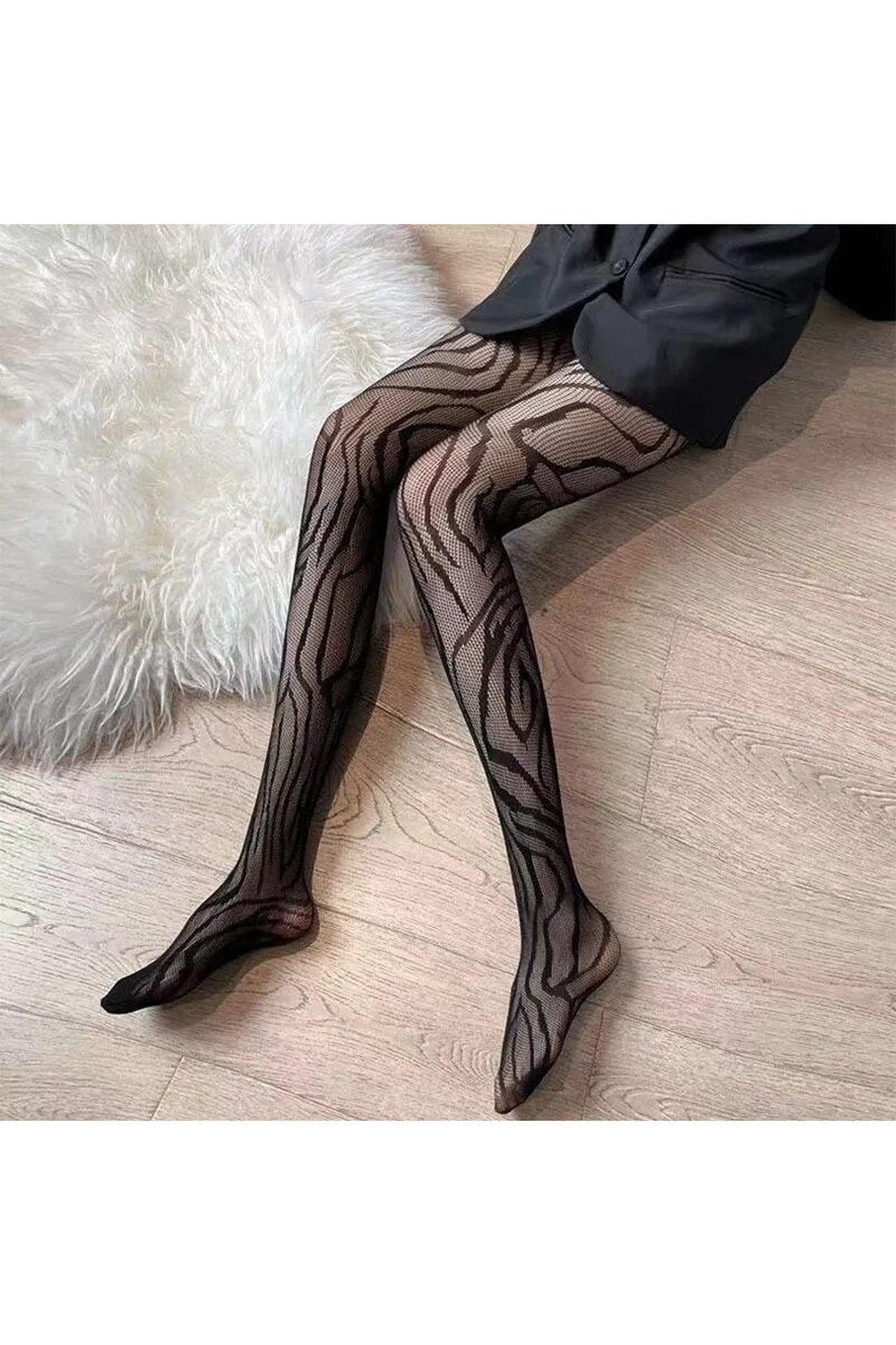 Coquette Patterned Fishnet Tights Shoptery