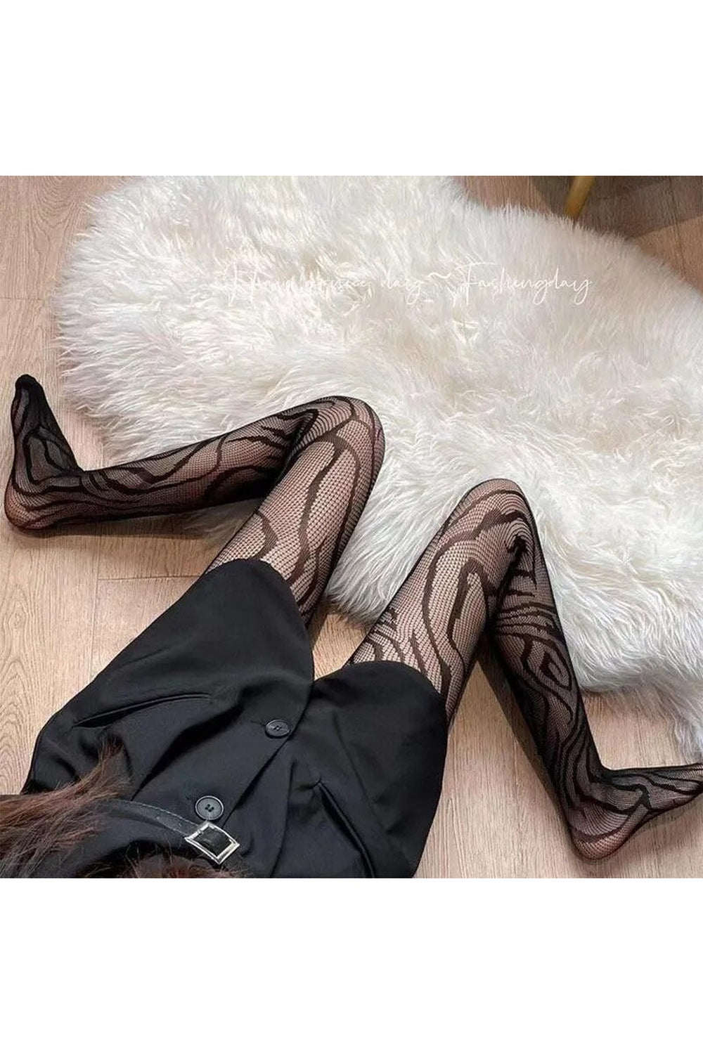Coquette Patterned Fishnet Tights Shoptery