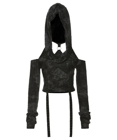 Shadow Cloak Crop Hoodie -