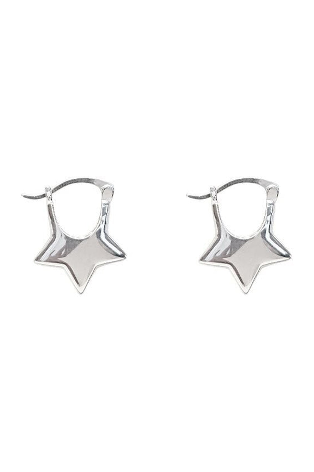 Silver Needle Star Stud Earrings - Earrings