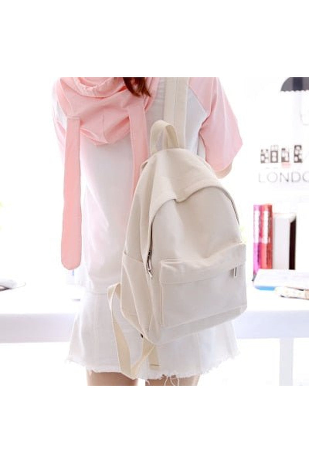 Simple Design College Backpack - Backpacks